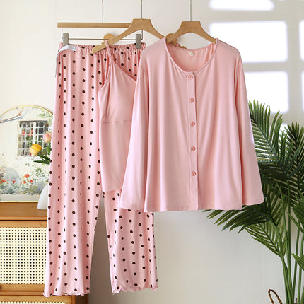 New month clothing spring and summer modal three-piece long sleeve trousers pregnant women nursing pajamas a generation of hair