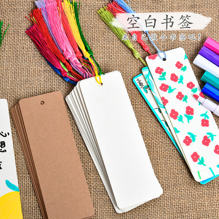 Bleaching Paint Bookmark Lacquer Ancient Style Blank Paper Card DIY Handmade Student Creative National Style Production Tassels