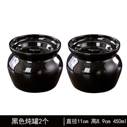 Ceramic Stew Pot for Stew in Water Household Bird's Nest Special Steaming Pot with Lid for One Person Soup Stew Pot Bowl Tucker Small Soup Pot