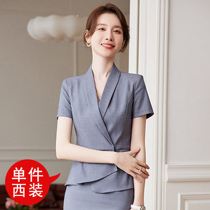 New Professional Suit suit Women's Dress Short Sleeve Suit Jewelry Shop Beauty Salon Hotel Front Desk Manager Work Clothes
