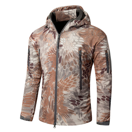 2026 Cross-Border Military Eagle Shark Skin Soft Shell Tactical Camouflage Jacket Men's Warm Breathable Wear-Resistant Military Fan Waterproof Jacket