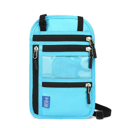 Cross-border travel abroad hanging neck ID bag RFID anti-theft brush passport bag passport holder certificate protection case anti-magnetic bag