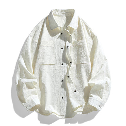 Youth Tooling Shirt Men's Spring and Autumn Fashionable Brand Loose Lapel Shirt Fashionable Casual Long Sleeve Jacket Coat Men
