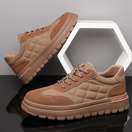 Autumn and Winter New Men's Shoes Vintage Fashion All-match fleece-lined Warm Men's Casual Shoes Outdoor Hiking Non-slip Sneakers