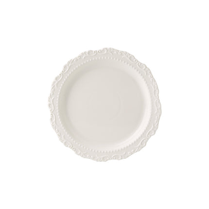 French ins style cream ceramic Western plate lace vintage dessert plate cream cake plate swing plate wholesale