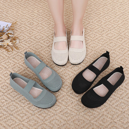 Women's Shoes 2024 Summer New Style Old Beijing Cloth Shoes Women's Soft-Soled Mesh Breathable Mom Shoes Slip-On Casual Shoes Women