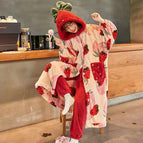 Big strawberry robe and pants / S
