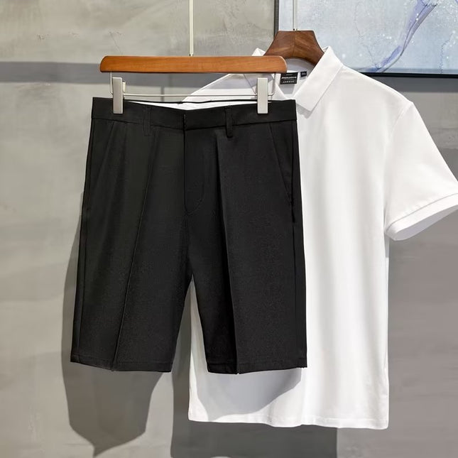 Summer Men's Shorts Business Casual New Trendy Versatile Outdoor Five-Point Shorts British Style Office Stylish Mid-Length Shorts