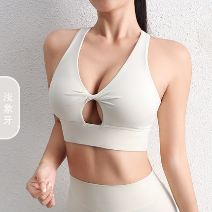 2024 Sexy Hollow Yoga Sports Bra Beautiful Back Sports Underwear Shockproof Gather-up Yoga Vest Fitness Underwear