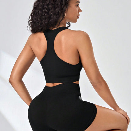 Yoga suit Women's Slim-fit Slimming Running Fitness Sports Moisture-wicking Breathable Quick-drying Shorts Vest Two-piece Set