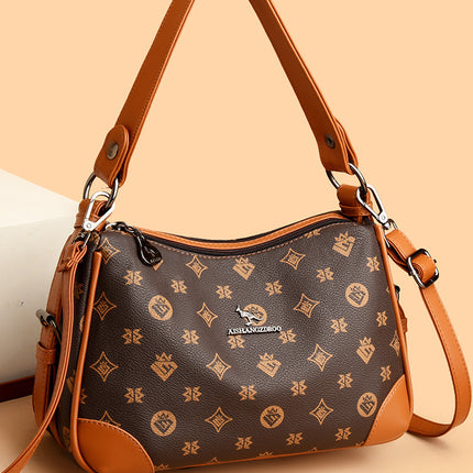 High-End Bags for Women, European and American Retro Printed Shoulder Crossbody Bags, Niche Mom Underarm Bags, Women's Bags, Small Bags Wholesale