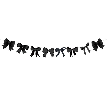 Cross Border Black Bow Party Decoration Tableware Paper Plate Tissue Package Banner Spiral Girl Birthday Party Supplies