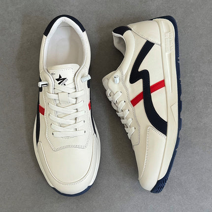 Forrest Gump Shoes Men's First-Layer Cowhide Light Luxury Style Breathable Flat White Shoes Youth Versatile Summer Sports and Casual Shoes