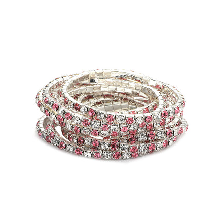 2.0mm Superfine Rhinestone Bracelet Stretch Bridal Bracelet Korean Style Single Row Flash Diamond Stretch Crystal Bracelet