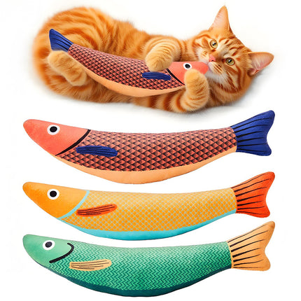 Cat Toy Fish Simulation Mint Self-Entertainment Boredom Relief Chew-Resistant Teasing Cat Stick Kitten Pet Supplies