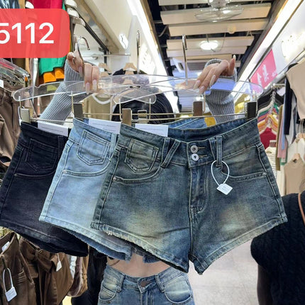 Actual Photos of the Gear, New High-Waisted A-Line Denim Shorts for Sexys, Slimming Look, High-Waisted, Hip-Lifting, Tight-Fitting Hot Pants 5112