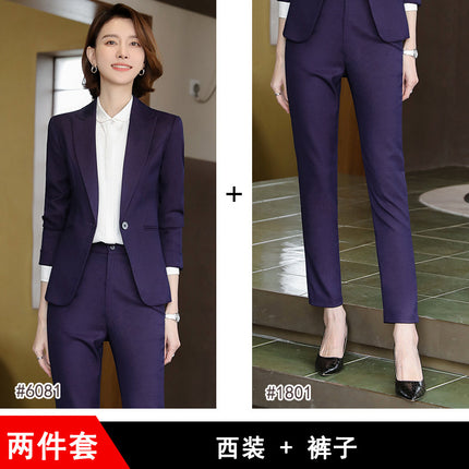 Suit Jacket Women's High-end Fashion British Style Manager Dress Hotel Front Desk Professional Temperament Interview Suit suit