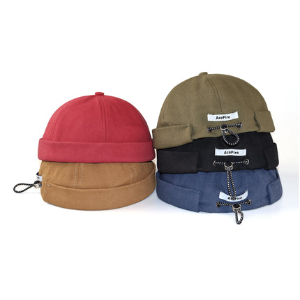 Men's and Women's Dome Hip-Hop Yuppie Domestics Cap Trendy Reflective Drawstring Original Trendy Brand Distinctive Beanie Hat Spring and Autumn