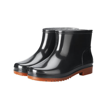 Men's Rain Shoes Men's Short Barrel Four Seasons Warm Rain Boots Cold-proof overshoes Non-slip Low-top Water Shoes Waterproof High-grade Rubber Shoes
