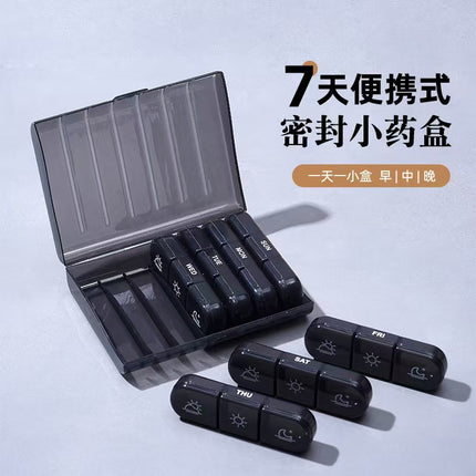 7-Day Portable Medicine Dispensing Box, Three Meals a Day, Morning, Noon and Evening, Dust-Proof Car Clean and Hygienic Storage Box