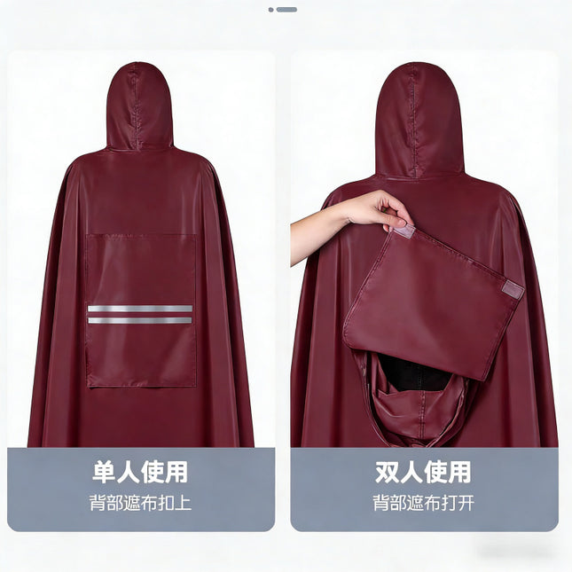 Raincoat double electric car motorcycle poncho battery car adult riding single plus size thickening factory one piece wholesale