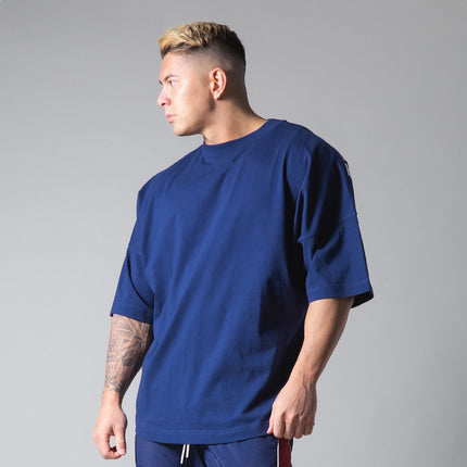LYFT New Sports Men's T-Shirt Summer Round Neck Cotton Running Casual Fitness Short Sleeve Top