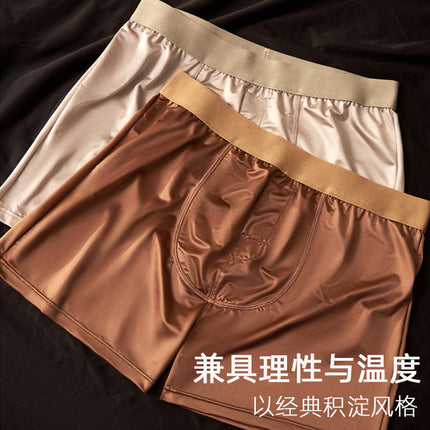 Ice Silk Men's Breathable Arlo Pants Summer Traceless Cool Sense Men's Underwear Antibacterial 2025 New Four-Corner Shorts