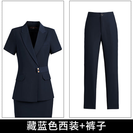 Short-sleeved professional suit suit women's summer high-end elegant hotel front desk manager work clothes beauty salon gold shop work clothes