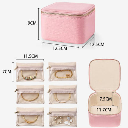 Cross-Border Amazon Internet Celebrity Jewelry Box Portable Travel Packaging Bag Jewelry Storage Box Earrings Earrings Jewelry Box
