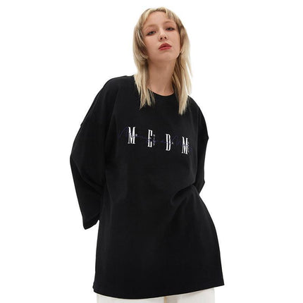 MEDM long-sleeved T-shirt men's and women's spring and autumn loose ins fashion brand hip hop round neck top basic printed cotton bottoming shirt
