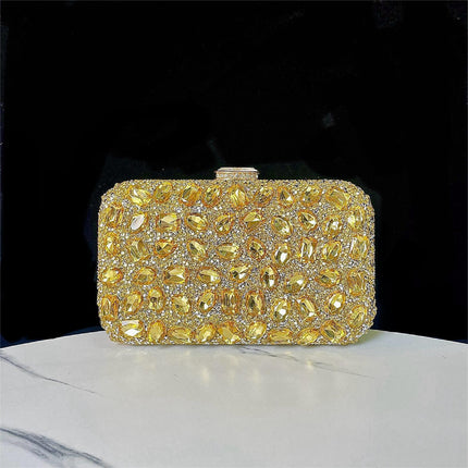 New Cross-border Foreign Trade Shining Bag Diamond-encrusted Clutch Bag Evening Bag Wedding Banquet Bag Small Square Bag Women's Bag
