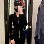 Black gold zipper / S