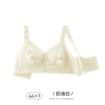 Original Front Buckle Latex Underwear Women's Small Chest Push-up Adjustable Non-rims Bra Anti-sagging Thin