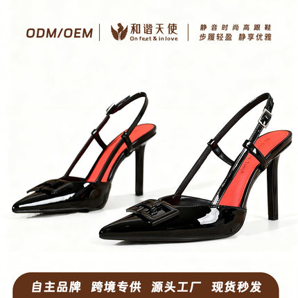 Summer New Style Light Luxury European and American Style Fashionable Simple Stiletto High Heels Shallow Mouth Pointed Toe Slim Women's Shoes