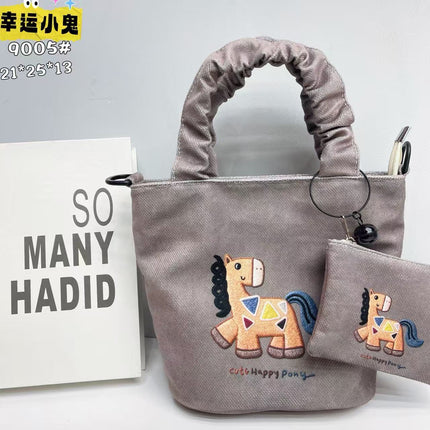New Girls Handbag Storage Bag Cute Lunch Box Bag Handbag Mother Bag Korean Cartoon Bag Hand Bag