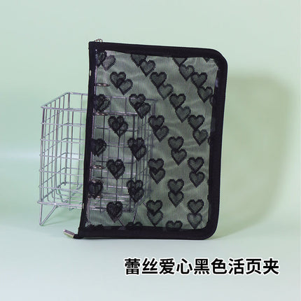 Star-chasing storage loose-leaf hand ledger case zipper bag PVC loose-leaf notebook detachable A5A6M5 small three-hole