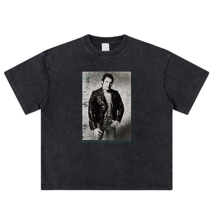 “Queen Band Uncle Tooth” Imported Digital Direct Injection Heavy Short Wide Boxy Short-Sleeved Snake Year T-Shirt Men's Style