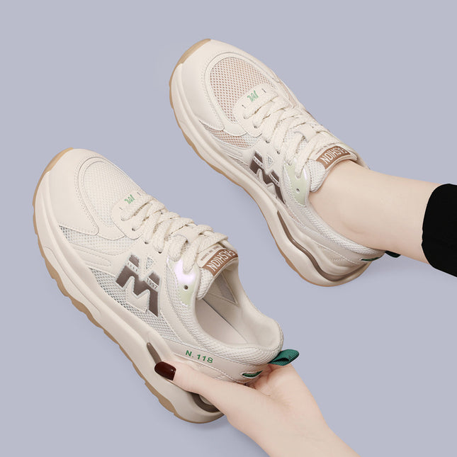 (Out-Of-Stock Items Cannot Be Replenished) Sports Shoes, White Sneakers, Dad Shoes for Women, 2024 New Summer Versatile Front-Tie Style