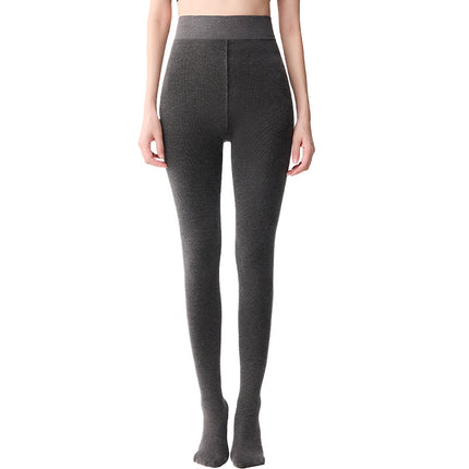 Kefei Women's Autumn and Winter Cotton Ribbed Slimming Thickened Fleece-Lined Thermal Leggings