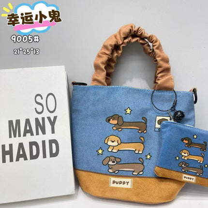 New Girls Handbag Storage Bag Cute Lunch Box Bag Handbag Mother Bag Korean Cartoon Bag Hand Bag
