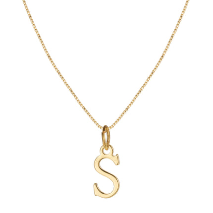 Cross-border Amazon Hot Sale Simple Stainless Steel Letter Pendant Necklace Women Alloy Box Chain 26 Letter Clavicle Chain