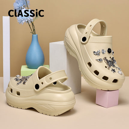 2024 New Style Cave Shoes Women's Summer Thick Sole Non-Slip Cute Blow Ball Dog Outer Wear Beach Baotou Sandals and Slippers for Women