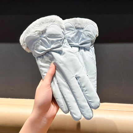 Winter Gloves for Women, Thickeneded and Velvet, Cold-Proof, Waterproof, Touch-Screen Cycling Electric Bike, Warm Ski Cotton Gloves