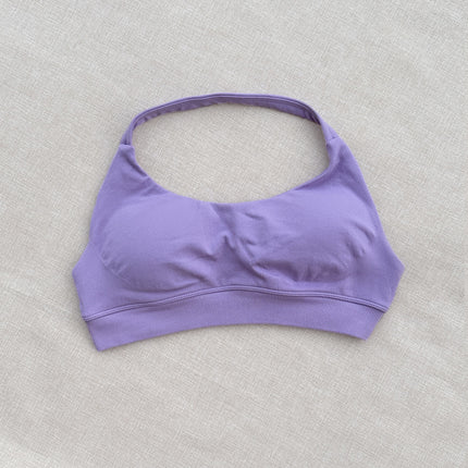 Cross-Border Seamless Fitness Underwear Sports Outdoor Quick-Drying Halter Bra Women's High Elastic Sexy Nylon with Chest Pad Ready Stock