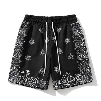 2026 New American-Style Trendy Retro Men's Sports Casual Shorts Paisley Pattern Five-Point Shorts Sports Basketball Shorts