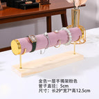 Pink velvet 1 layer*gold edge jewelry stand