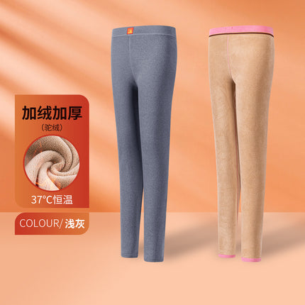 Fleece-Lined Leggings for Women, Thickened Thermal Pants, Cold-Resistant, Constant Temperature, High Elasticity, Versatile Women's Camel Fleece Pants, Autumn Pants