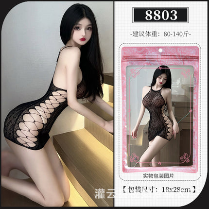 Black Stockings Sexy Couple Pajamas Sexy Suit Bed Teasing Intimates Emotional Fun Fun Exposing Emotions Qqny