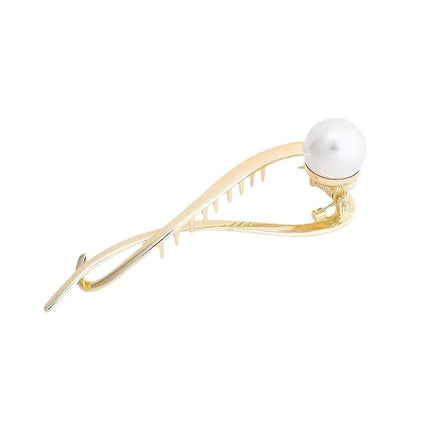 Advanced Sparkling Ribbon Feather Clip Shark Clip Autumn and Winter Women's Back Head Hair Clip Hair Clip Hair Clip Headwear