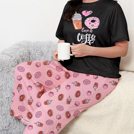 Foreign Trade Cross-border European and American plus size Pajamas Women's Summer Cute Printed Short-sleeved Trousers Home Clothes suit Wholesale